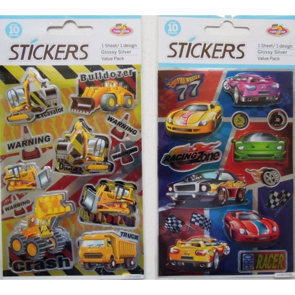 Suntoys Leksaker 2372 Pyssel Stickers Arbetsfordon + Pro Racer b