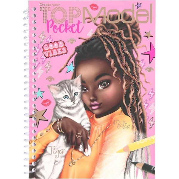 Top Model Pysselbok Fick POCKET med stickers Maila Tiger Katt Ro