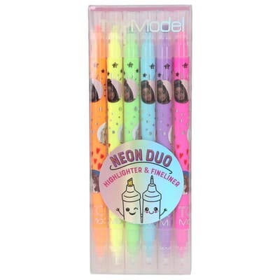 TOP Model Färgpennor Highlighter Fineliner NEON DUO 6-Pack rest