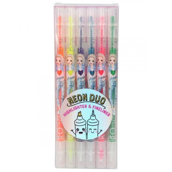 TOP Model Färgpennor Highlighter Fineliner NEON DUO 6-Pack rest