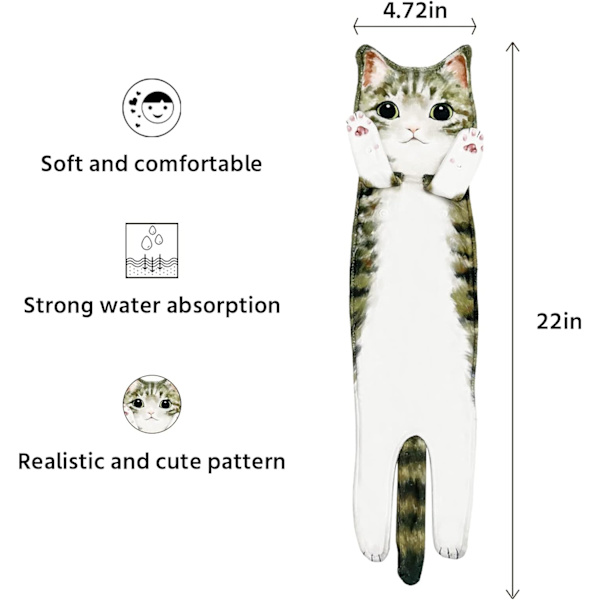 Kattformade absorberande handdukar, söta djurhanddukar, handdukar för K