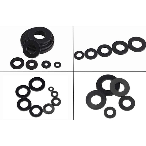 M2 M2.5 M3 M4 M5 M6 M8 M10 bricka，500 st svarta plastbrickor, n
