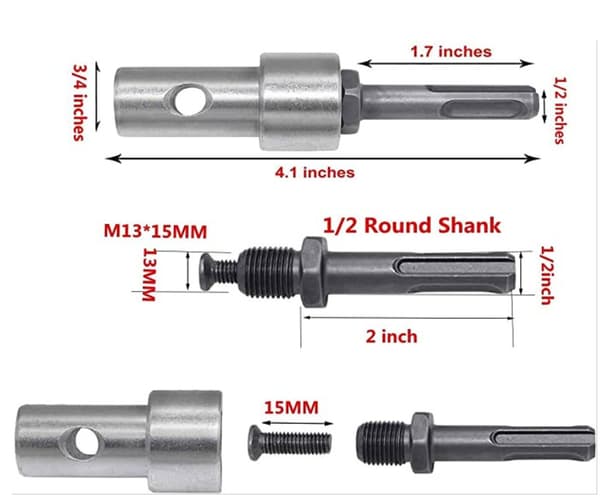 Elektrisk Drill Adapter Auger, 10,4 cm Lengde, Nøkkelløs Drill Chuck, R