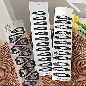Sort Stjerne Hårspænder Snap Grips Emo Punk Goth Party Halloween Waves 12pcs
