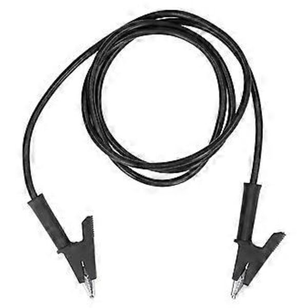 Krokodilklämma Testledning Dubbeländad 10mm Öppning Testkabel Tråd för Batteri FordonSvart ( )