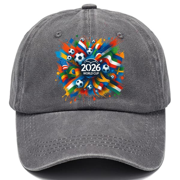 2026 World Cup Fotboll Tryck Marinblå Basebollkeps för Män och Kvinnor