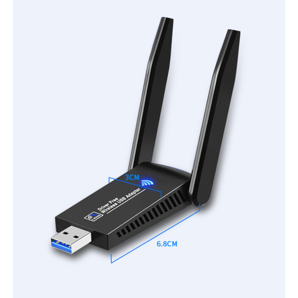 Kraftfull Dual Band USB 3.0 WiFi-dongel, 2,4G / 5,8GHz, WiFi Adapter
