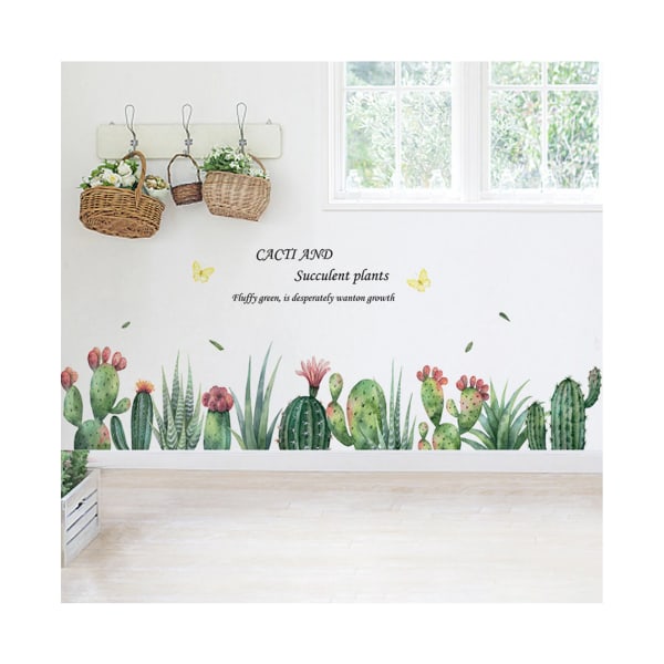 2st Cactus Succulent Baseboard Väggdekaler Vardagsrum Sovrum