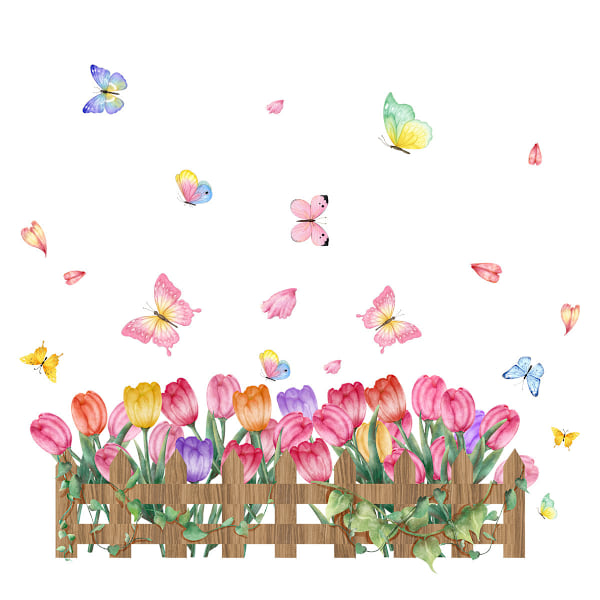 Fjärilsblommor väggdekor Väggdekor Väggdekoration för l