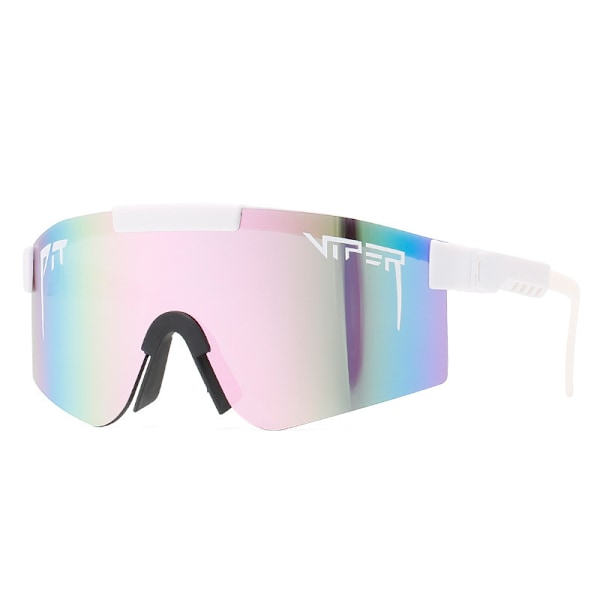 Polariserade sportglasögon för män och kvinnor, UV-resistenta UV400 solglasögon för utomhussporter, cykling och bilkörning, rosa och vita pink and white