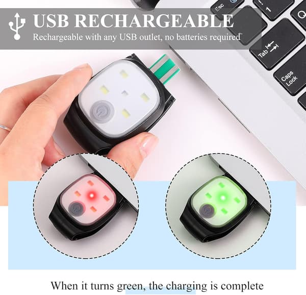 Clip-on løpelys Utendørs natt USB oppladbart LED-lys R
