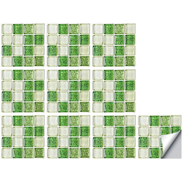 10 st Mosaik Kakeldekaler Självhäftande Vattentäta Mosaikplattor