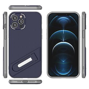 Støtsikkert Slim-deksel for iPhone 13 12 Pro Max med stativ Blue
