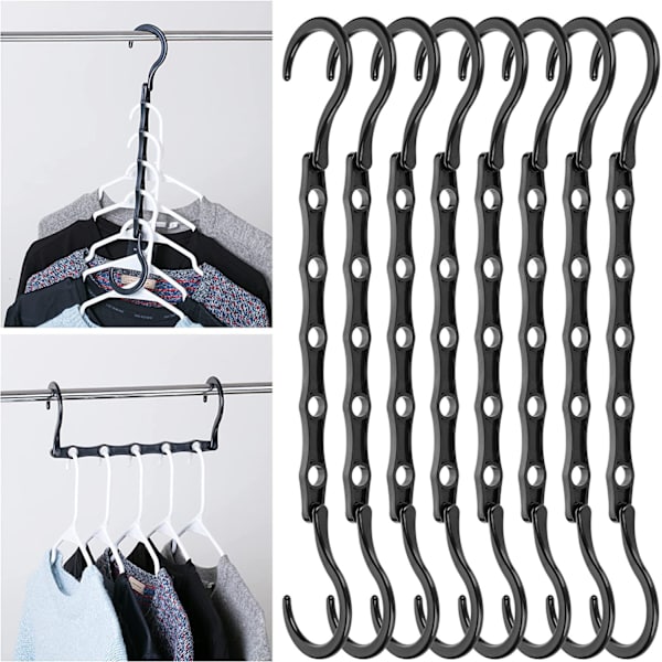 Set med 5 utrymmesbesparande organizer Garderobskrokar Magic Hanger, Vert