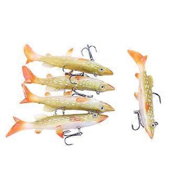 5 stk. myke agnfisker, fiskeutstyr for bass, skarp krok