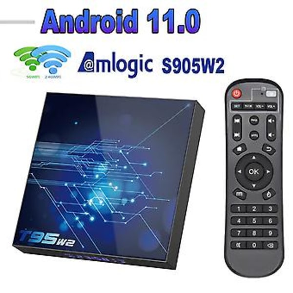 Digital Klocka Set-Top Box med Android 11 Hushåll Högförstärknings Mediaspelare för Hem Sovrum (EU-kontakt 4G 32G)