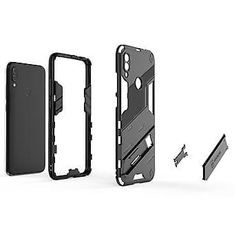 Slankt deksel for Redmi Note7 Støtsikkert tolags stativdeksel Black