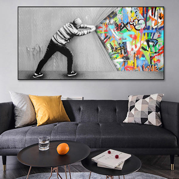 Graffiti Canvas Art Decor Verhon Takana Graffiti Taide Maalaus