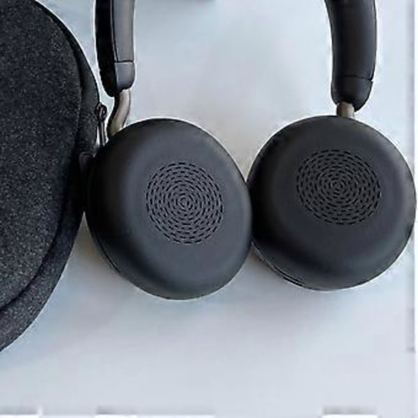 Ersättningsöronkuddar Mjuka Svamp Ovala Öronkuddar för Evolve 2 75 MS Hörlurar Memory Foam Skydd Reparation Svart Black