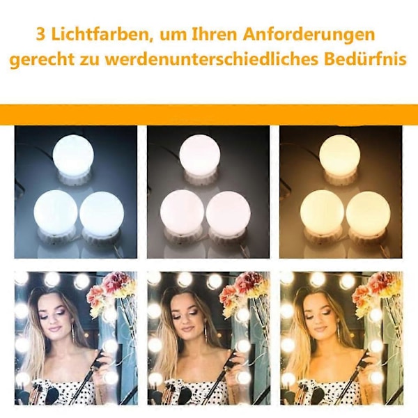 LED-peilivalo, 7000K, Hollywood-peilivalo meikkilamppu, sopii meikkipöydälle/kylpyhuoneen peileille, pinkki