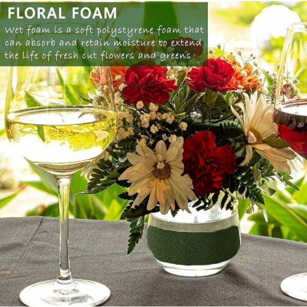 20st Floral Foam Block Rund Blomma Svamp Block Grönt Foam för