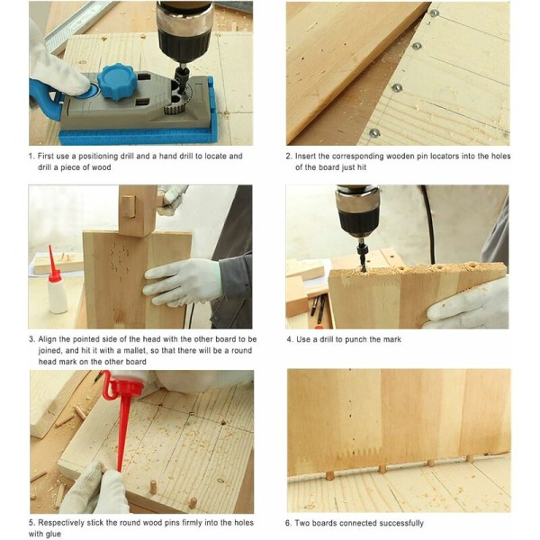 Dowel Centreringsverktyg Dymning Dowel Wood Inriktning 6/8/10/12 mm för