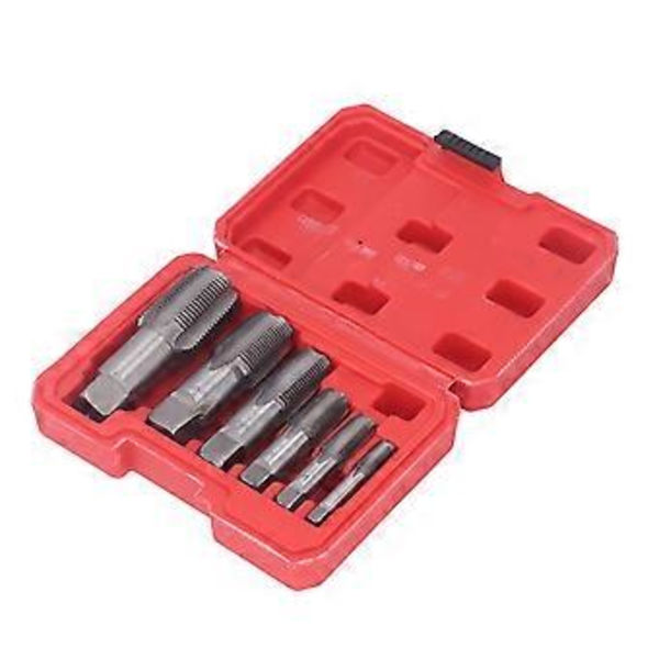 6 st gängtapp NPT 1 tum 3/4 tum 1/2 tum 3/8 tum 1/4 tum 1/8 tum kolstål gängtappningssats för PVC-rör ( )