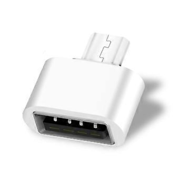 USB 2.0 A till MicroUSB Typ C OTG Adapter Möjliggör Direkt Anslutning av USB-minnen Tangentbord Möss Vit White