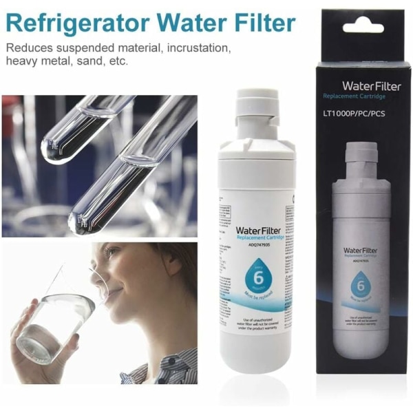 2-pack (LT1000P) kylskåpsfilter, kylskåpsvattenfilter
