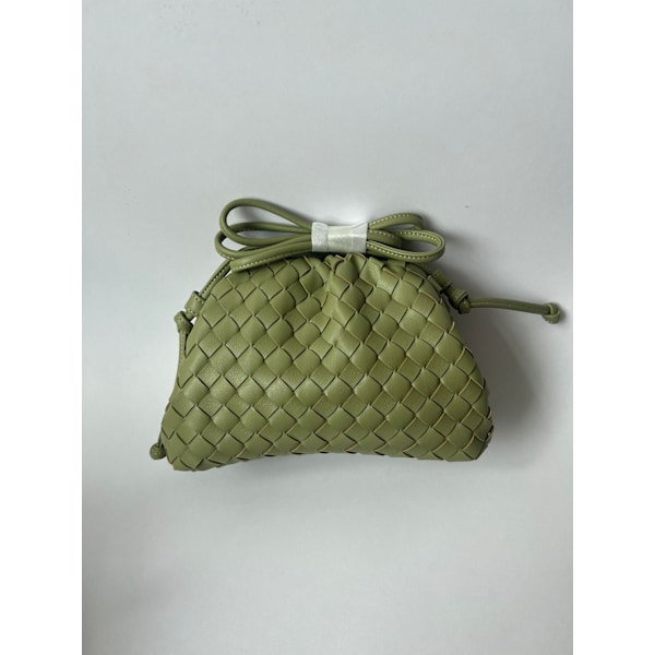 PU vævet sky taske crossbody taske, mini læder håndtaske, ferie-/fødselsdagsgave til mor, kone og venner, militærgrøn Military