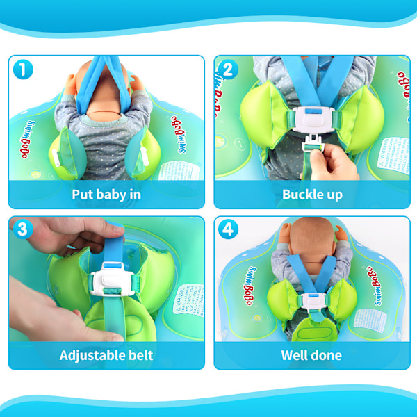 Uppblåsbar babysimring, barns simring med hopfällbart solskydd, sommarpool solskydd simring, XL XL