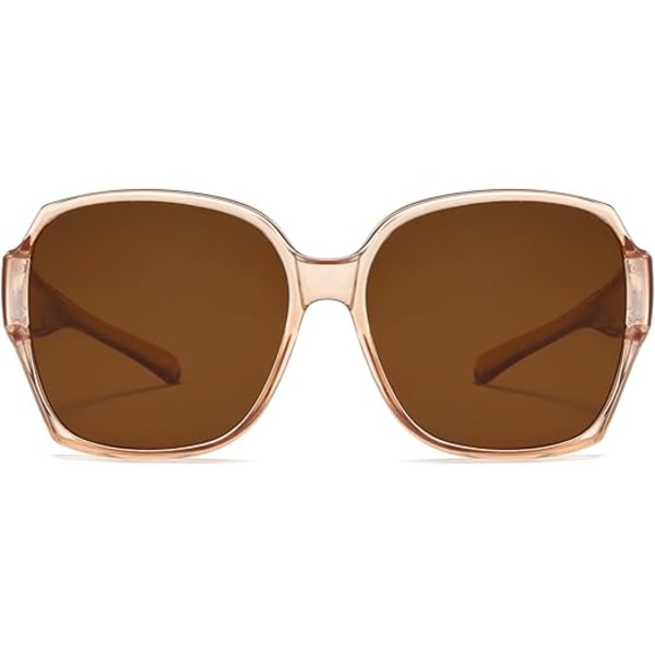 Moderigtige polariserede solbriller, udendørs kørsel solbeskyttelse og UV-beskyttelse solbriller, multifunktionelle briller, unisex, brun brown