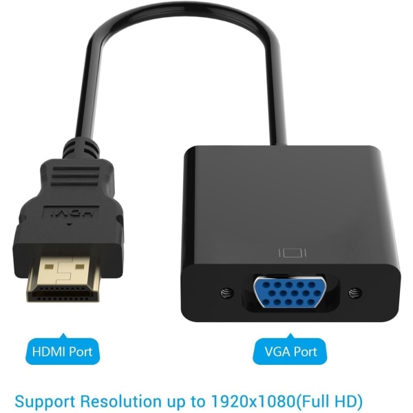 HDMI till VGA 1080P guldpläterad hane till hona HDMI Vga-omvandlare A