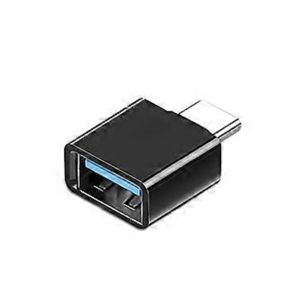USB 2.0 A - MicroUSB Type C OTG -sovitin mahdollistaa suoran yhteyden muistitikulle, näppäimistölle ja hiirelle, musta Black