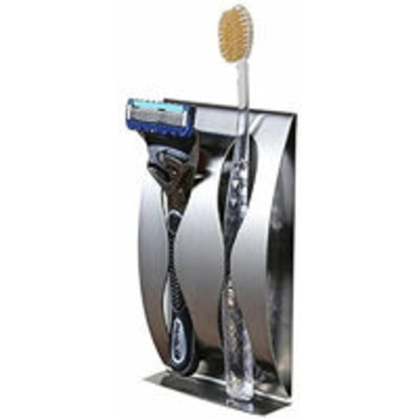 Väggmonterad tandborsthållare, rakhyvelhållare i rostfritt stål Stor