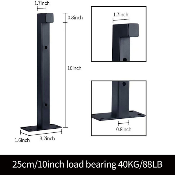 Hyllfästen 25cm, 4 Styck Industrivägg Hyllfäste med