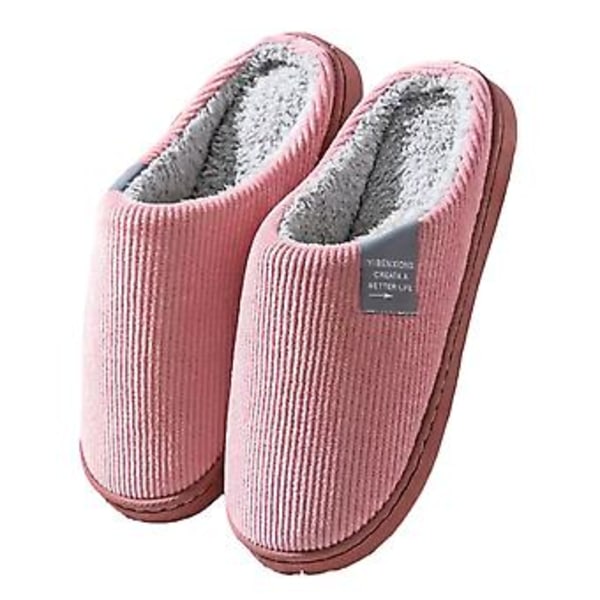 Höst-Vinter Halv-Täckande Par Bomulls-Tofflor Hudvänliga Bekväma Tofflor för Inomhus Hem (42 43 Rosa)