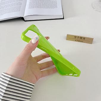 Støtsikkert TPU-telefondeksel i solid farge for iPhone 12 Pro Fluorescent Green