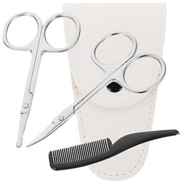 4 st Set med Skägg Saxar Skäggtrimmer Män Ansiktshår Saxar Kam Mustasch Saxar Kit