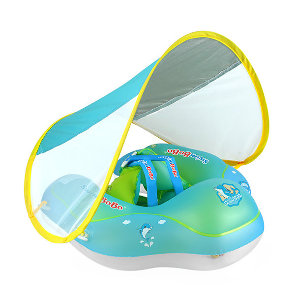 Uppblåsbar babysimring, barns simring med hopfällbart solskydd, sommarpool solskydd simring, L L