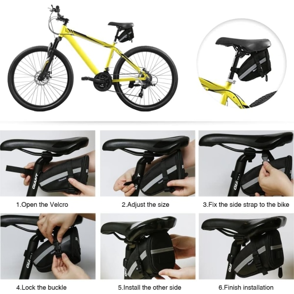 Bike Tool Kit, 16 i 1 cykelreparationsväska med reflexremsa och