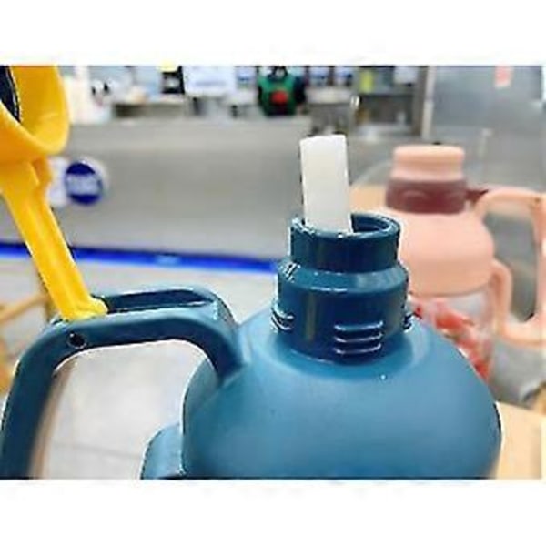 1800 ml sports fitness stor kapacitet udendørs bærbar plastik vandkop med sugerør blue