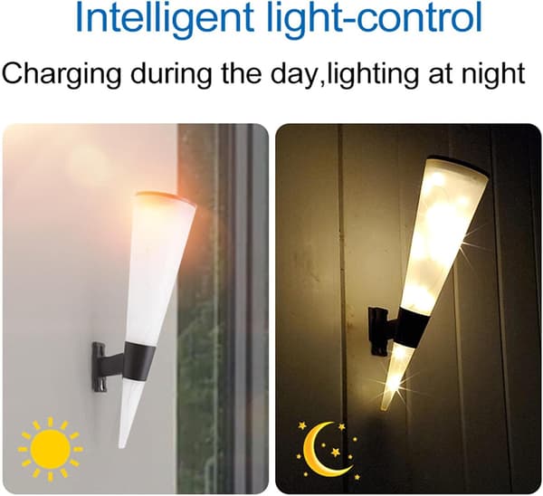 2-pak solcellevæglampe udendørs dekoration solcellelampe udendørs have