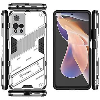 Slankt deksel for Redmi Note11 Pro 5G Støtsikkert tolags stativdeksel White