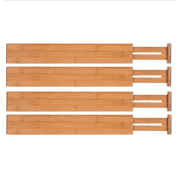 Set med 4 lådavdelare i bambu, justerbar organizer, Exp
