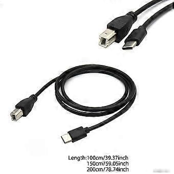 Pålitelig USB C til USB B Printerkabel B Hann til C Hann Printerledning Erstatning for Printer, Skanner MIDI Kontroller 1m