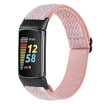 Nylon Urrem til Fitbit Charge 5 Pink