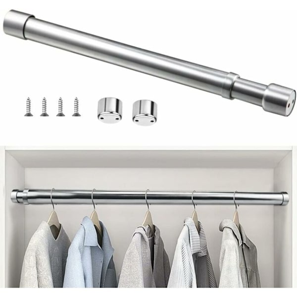 Utdragbar garderobsstång i rostfritt stål 47cm till 80cm Justerbar T