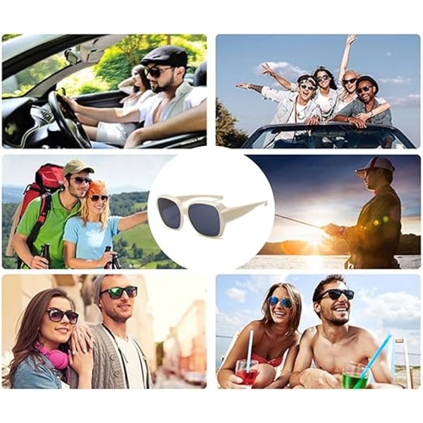 Moderne polariserede solbriller, udendørs kørsel solbeskyttelse og UV-beskyttelse solbriller, multifunktionelle briller, unisex, hvid White