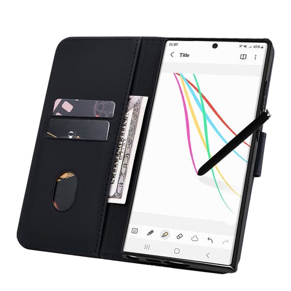 Multifunktionel kortholder flip-etui til iPhone XR – Stødresistent – Sort black